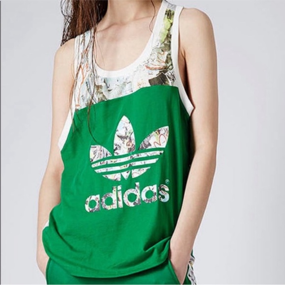 adidas Tops - adidas x Topshop ✨Venice✨ green graffiti tank top✨ Size Medium ✨ Rare✨ Collector